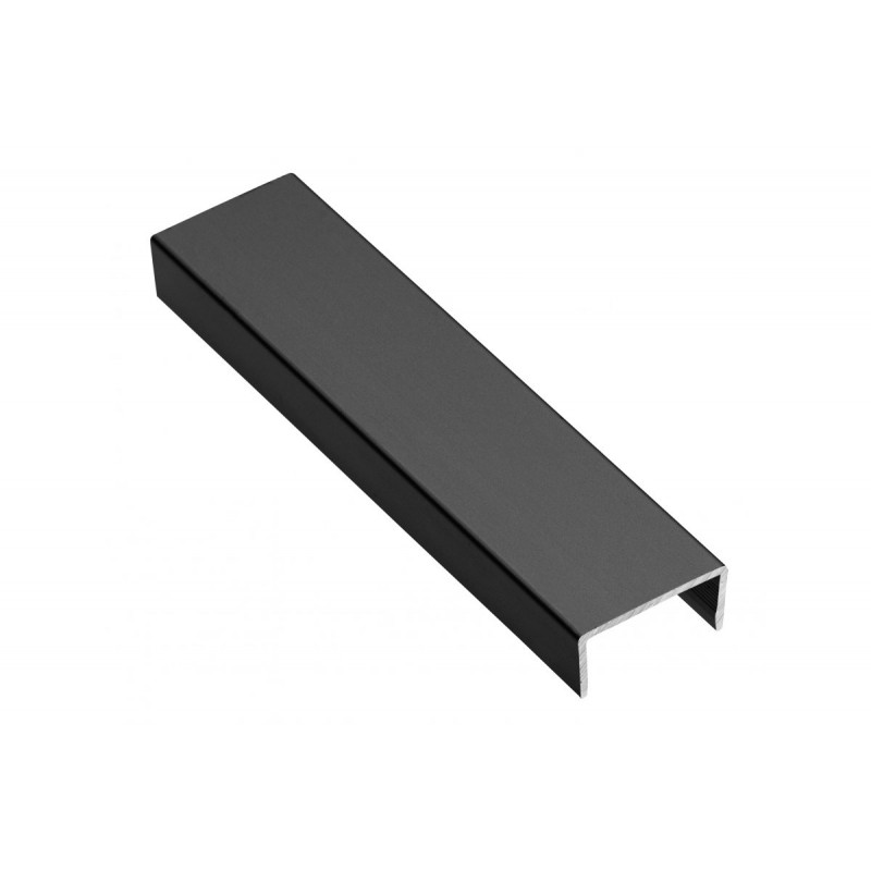 ALUMINIJSKI PROFIL C OBLIKA ZA ESTESKI SPOJ PLOČA DEBLJINE 18MM I DUŽINE 3,0M TANKI A-C18-300-S-05 CRNI