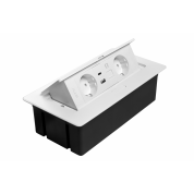 UTIČNICA UGRADNA ZA STOL 2X,A+C,RJ45,MULTISOFT BIJELA

