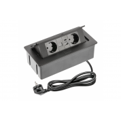 UTIČNICA UGRADNA ZA STOL 2X,A+C,RJ45,MULTISOFT CRNA
