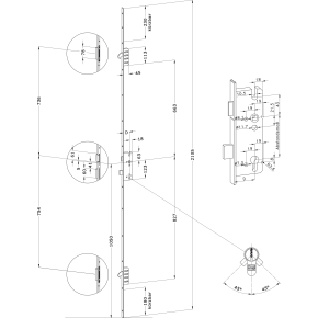 Brava Winkhaus F1660/35 92/8 M2 desna 
sa dva sigurnosna kljuna