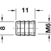 TIPLA PVC M  6X  8/11 S NAVOJEM   H