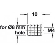 TIPLA PVC M  4X  8/ 8mm S NAVOJEM

