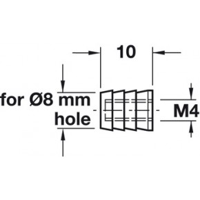 TIPLA PVC M  4X  8/ 8mm S NAVOJEM
