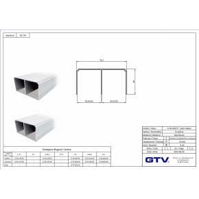 GTV EVO GORNJA DUPLA VODILICA 2,35M ZA KLIZNE ORMARE A-TG-235-05