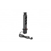 UTIČNICA UGRADNA ZA STOL 3X CRNA +USB  FI 60