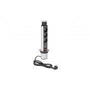 UTIČNICA UGRADNA ZA STOL 3X SIVA  +USB FI 60