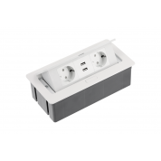 UTIČNICA UGRADNA ZA STOL 2X+2XUSB PREKLOPNA BIJELA