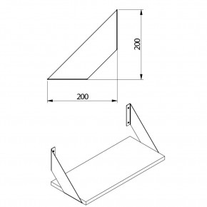 KONZOLA FLAT 20x20 cm,CRNA MAT 