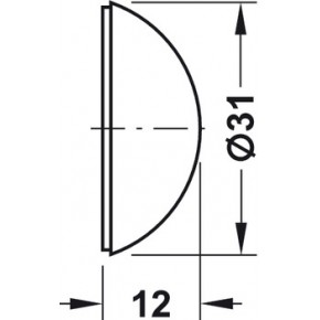 ODBOJNIK ZA VRATA ZIDNI 31mm SMEĐI